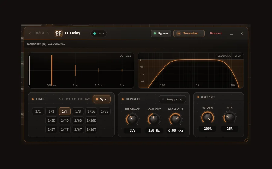 The EF Delay window in Engineer Factory