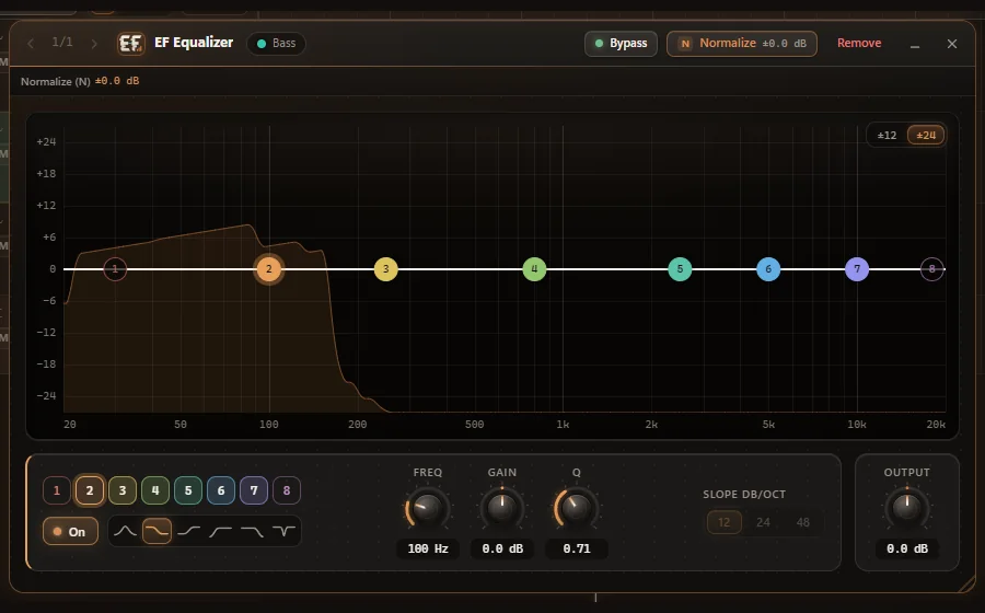 The EF Equalizer window in Engineer Factory