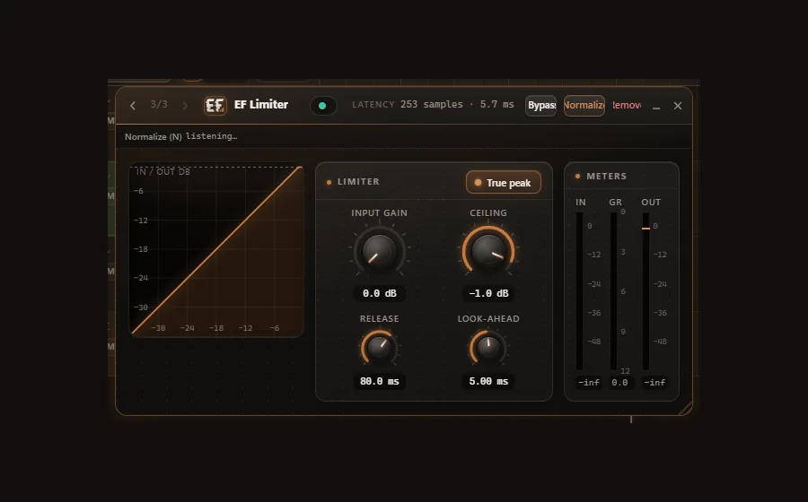 The EF Limiter window in Engineer Factory